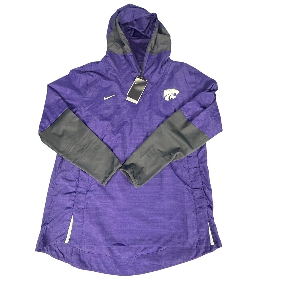 Nike Windbreaker Mens XL Purple Gray Kansas State Wildcats Quarter Zip On Field